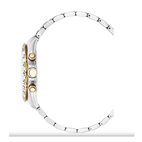 CHRISTOPHE DUCHAMP Swiss Quartz Movement Black Dial Mens Watch with Dual Tone Stainless Steel Chain Strap